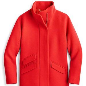NWT J CREW Cocoon coat in Italian stadium-cloth wool, bright cerise J5536